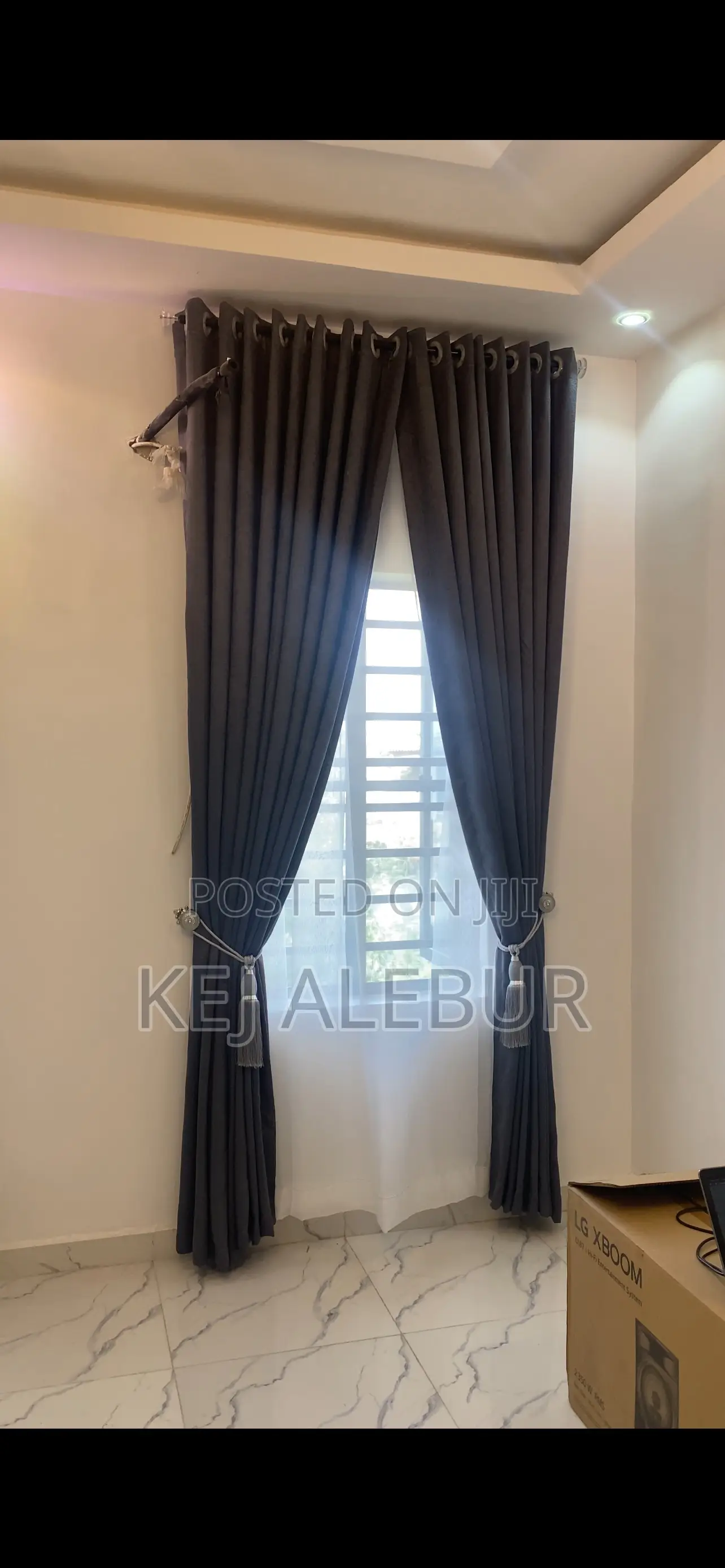 Dark Gray Thick Curtains
