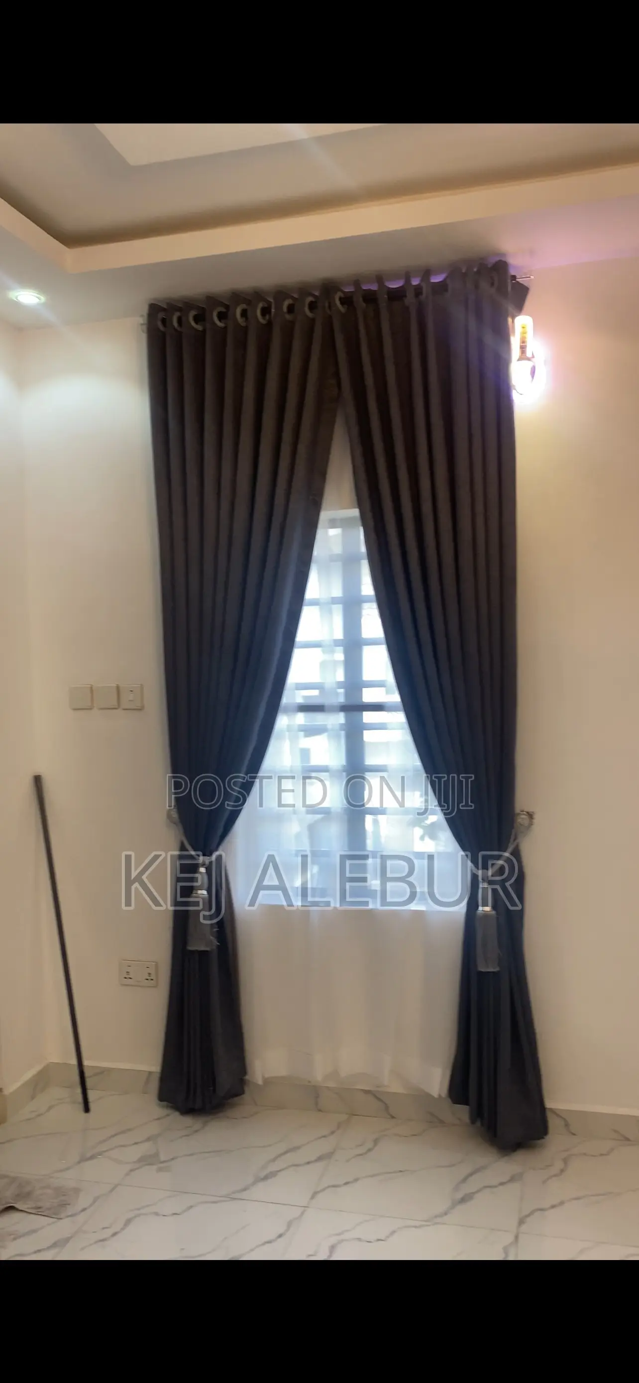 Dark Gray Thick Curtains