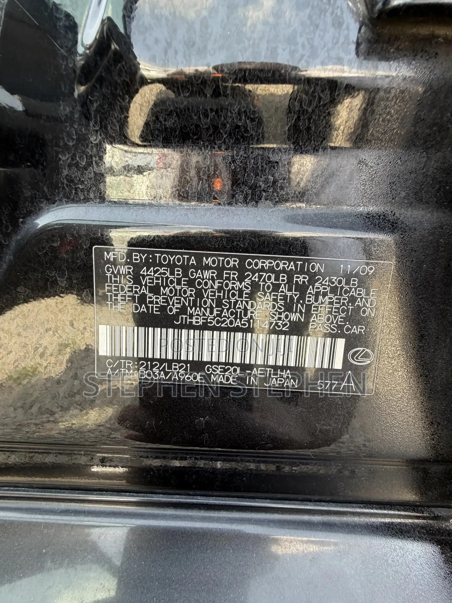 Lexus IS 2010 Black