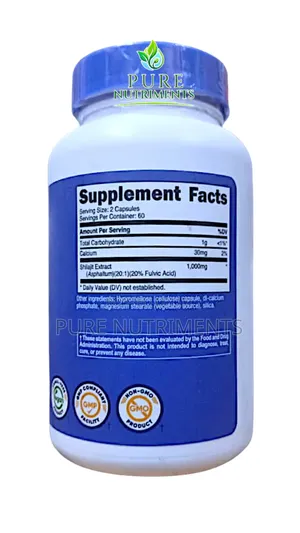 Nutricost Shilajit 1000mg Fulvic Acid 120 Caps_ Energy Focus Recovery