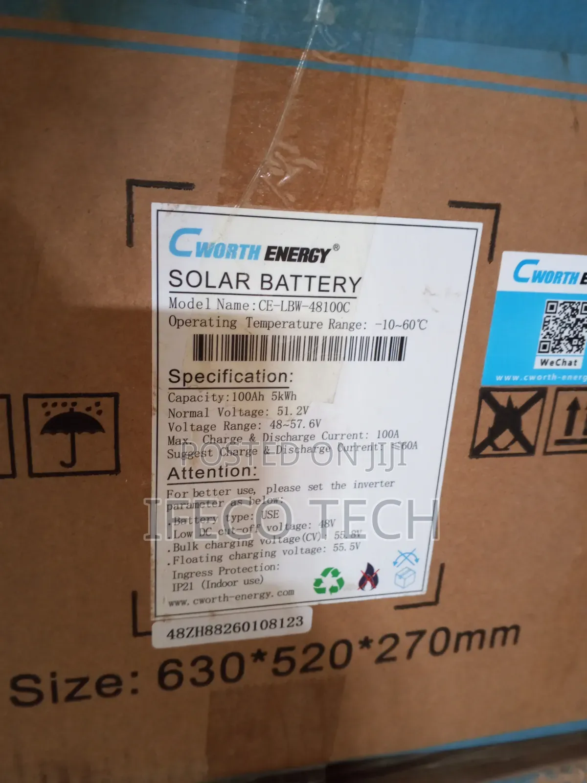 5kwh 48volts Cworth Lithium Battery