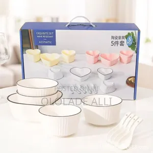White With Black Dinner Set Ceramic
