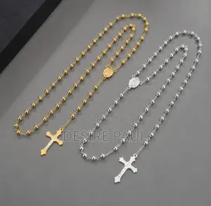 Gold Silver Cross Chain Necklace - Unisex Jewelry