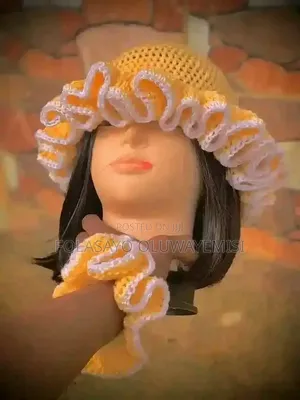Crotchet Dress and Ruffle Cap