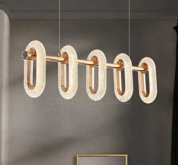 Horizontal Multi-Loop Led Crystal Pendant