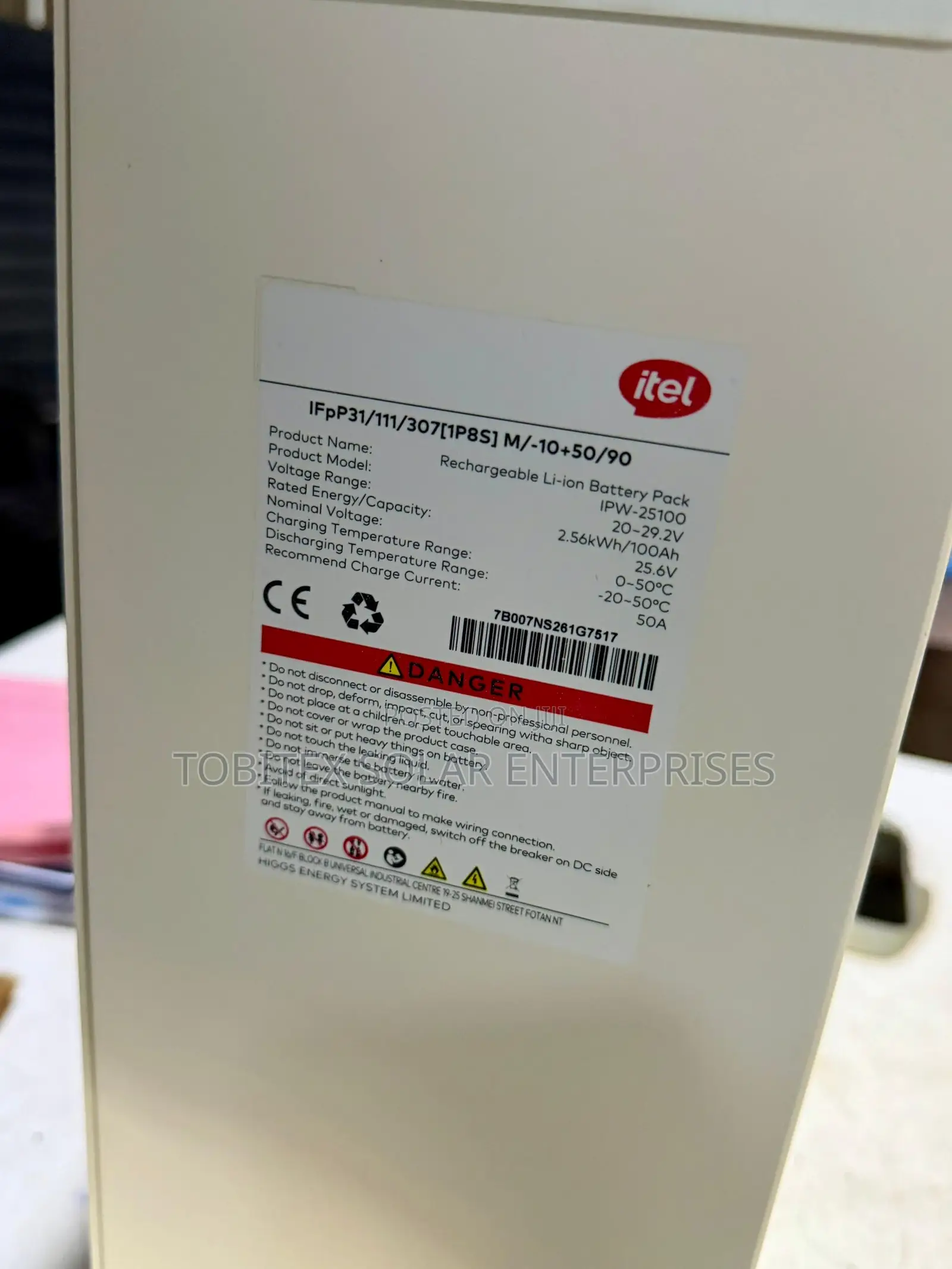 2.5kwh Itel Lithium Ion Battery