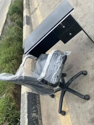 Office Table Small Size 3 Feet and Rolling Chair