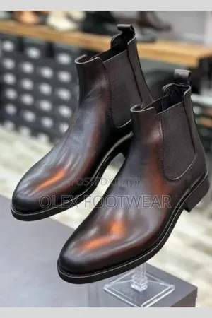 Handmade Blank And Brown Chelsea Boot