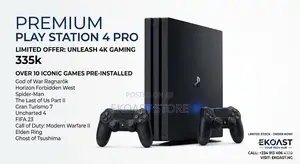 Playstation 4 Pro With 2 Pads and 10 Games