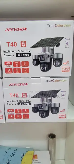 V380 4lens Camera Solar Camera With 360 Degree Rotation