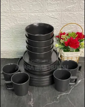 Dinner Set Black Breakable Plate