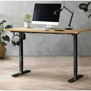 Computer + Electric Adjustable Height Table 1.4m - Brown