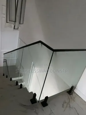 Plain Glass With Black Spigot Base Railing