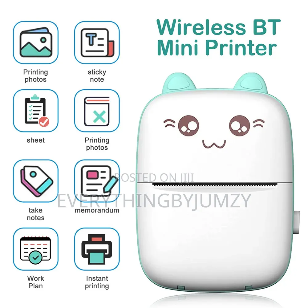 Rechargeable Wireless Mini Printer With Papers
