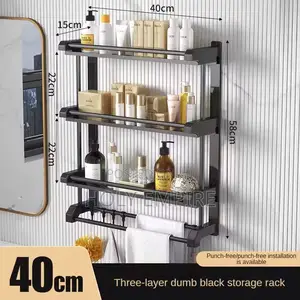 Wall Mounted Storage Shelf Bathroom Organizer and Storage,3 Layers