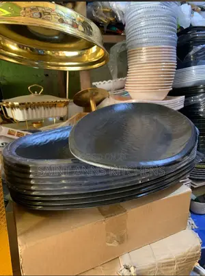 Black Unbreakable Melamine Fish Plate