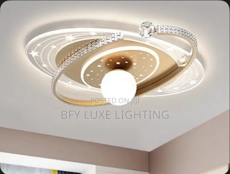 Crystal Galaxy Planet Light-Starry Orbit Flush Mount Ceiling Lamp