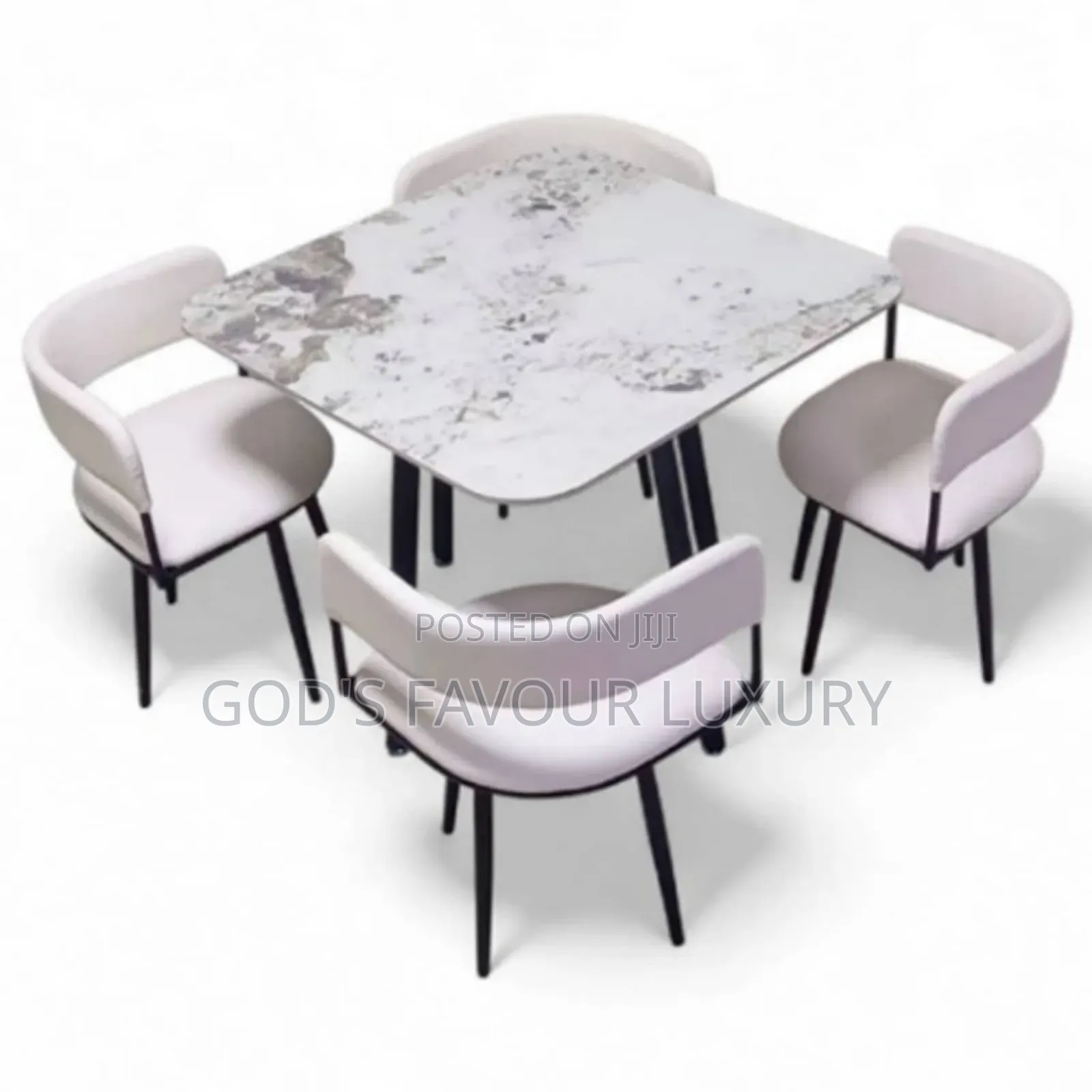 Square Dining Table With 4 Chairs - White