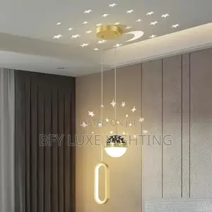 Modern Star Moon Projector Pendant Light –Luxuryled Bedroom Chandelier