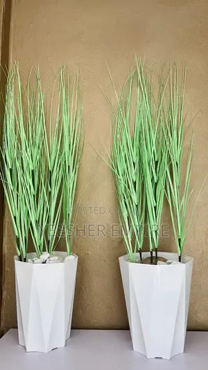 Artificial Grass Flower and Vase