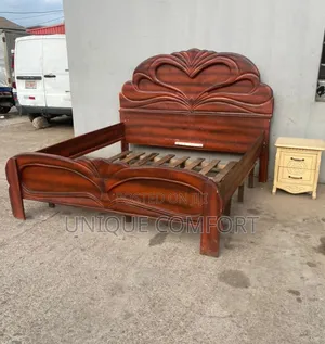 Top Quality 6 by 6 Royal Wooden Bedframe With Side Drawer