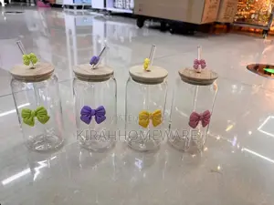 Smoothie Glass Cup With Bamboo Cover