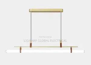 Minimalist Vintage Linear Leather Decorated Long Strip Hanging Chande