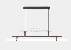 Minimalist Vintage Linear Leather Decorated Long Strip Hanging Chande