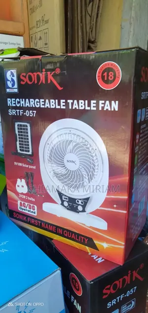 Duravolt and Sonik Rechargeable Desktop Fan