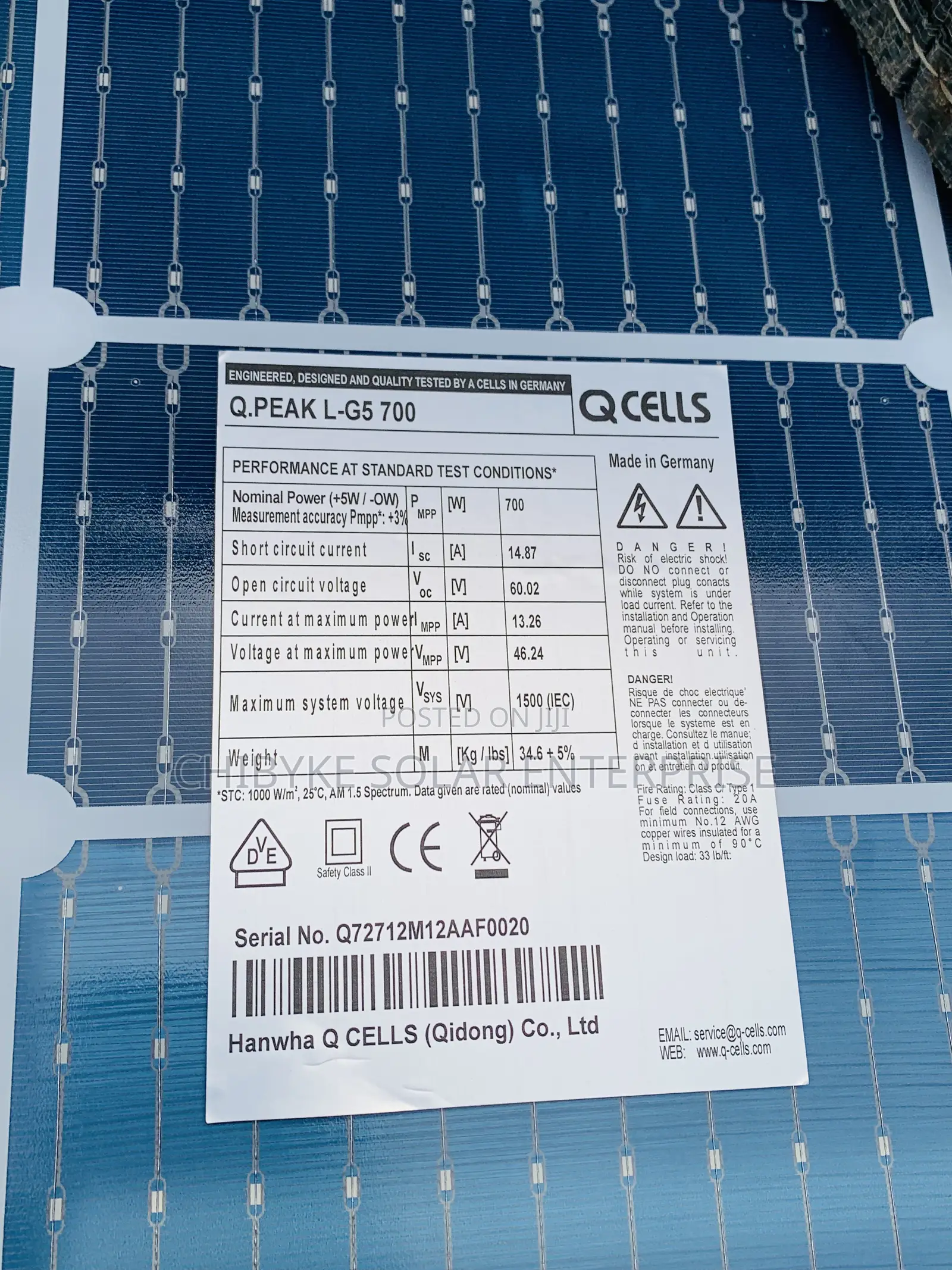 700watts Qcell Solar Panel Biaficial Halfcut 156 Cells