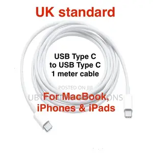 Uk Standard Usb Type C to Type C Cable for Mackbook and Phones