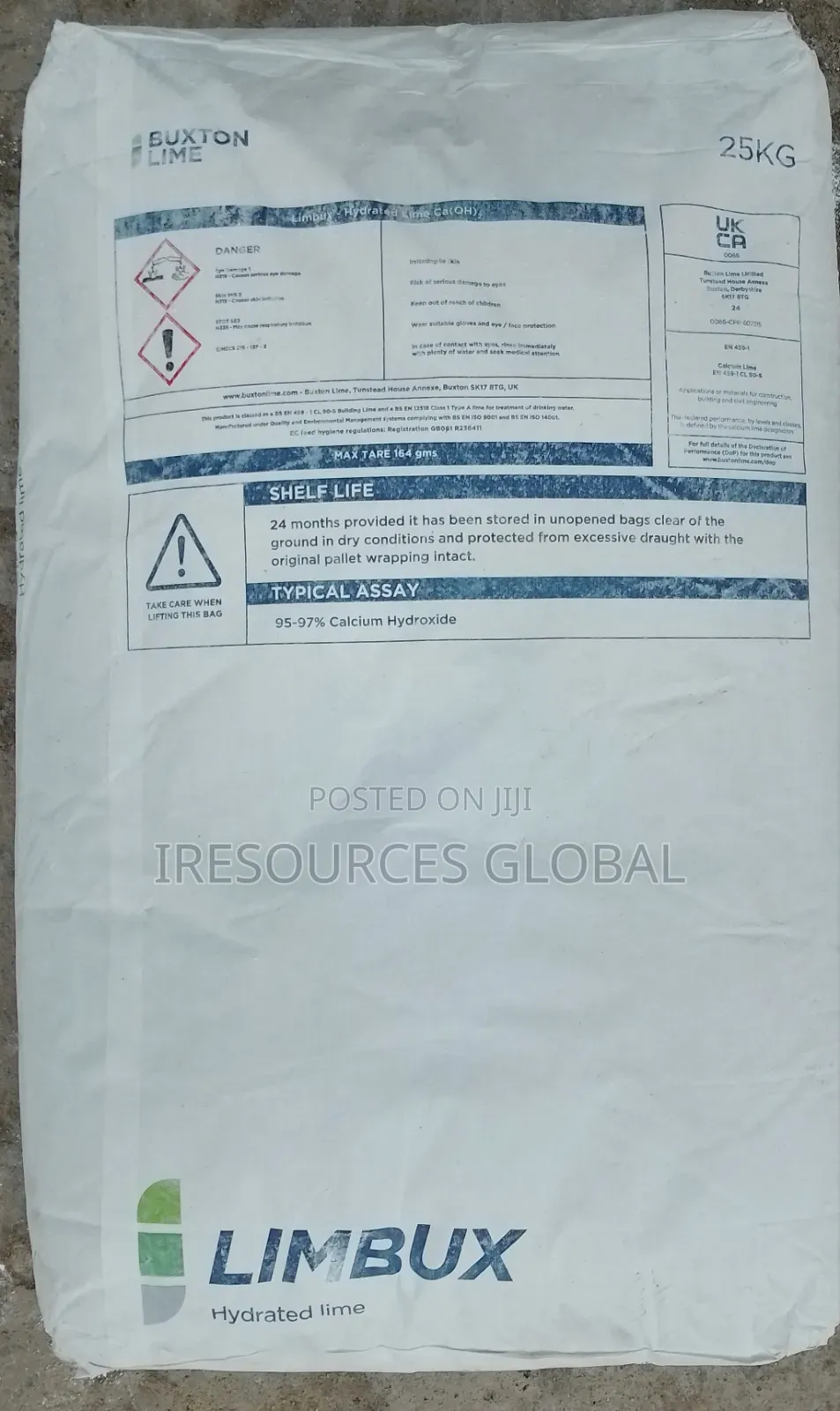 Hydrated Lime (Calcium Hydroxide) 25kg Bag