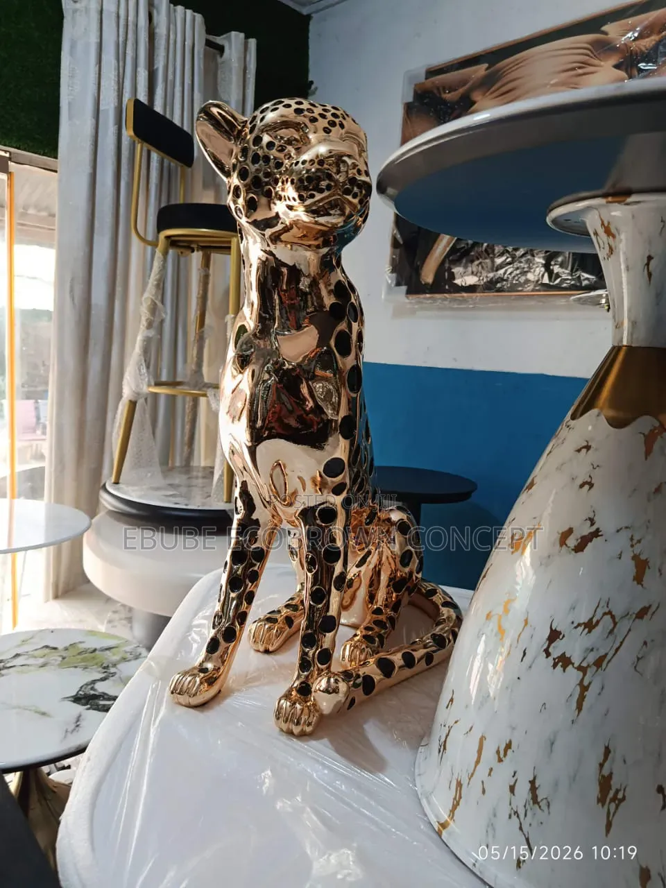 Royal Leopard Table Decor. Interior Decor Gold and Silver Available