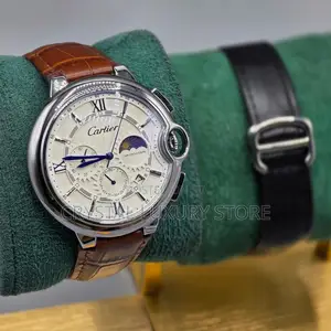Cartier Quality Luxury Men Genuine Leather Wristwatch