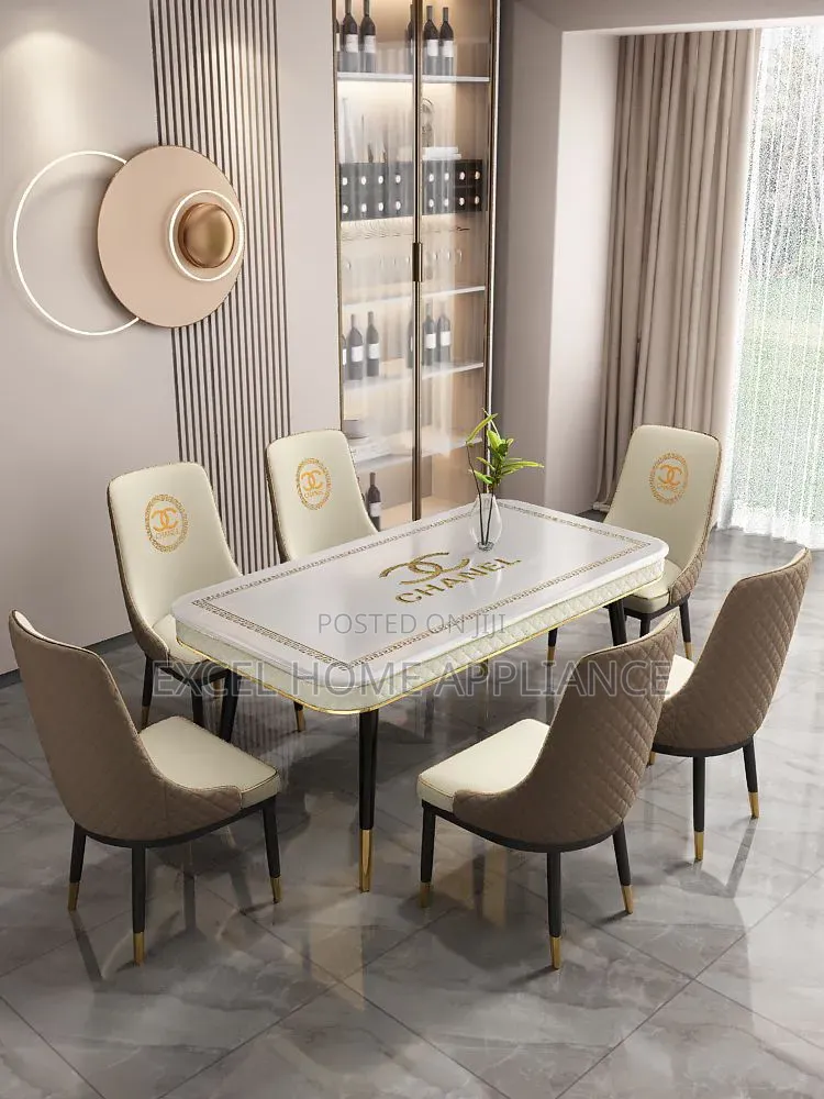 Modern 6-Seater Channel Dining Set
