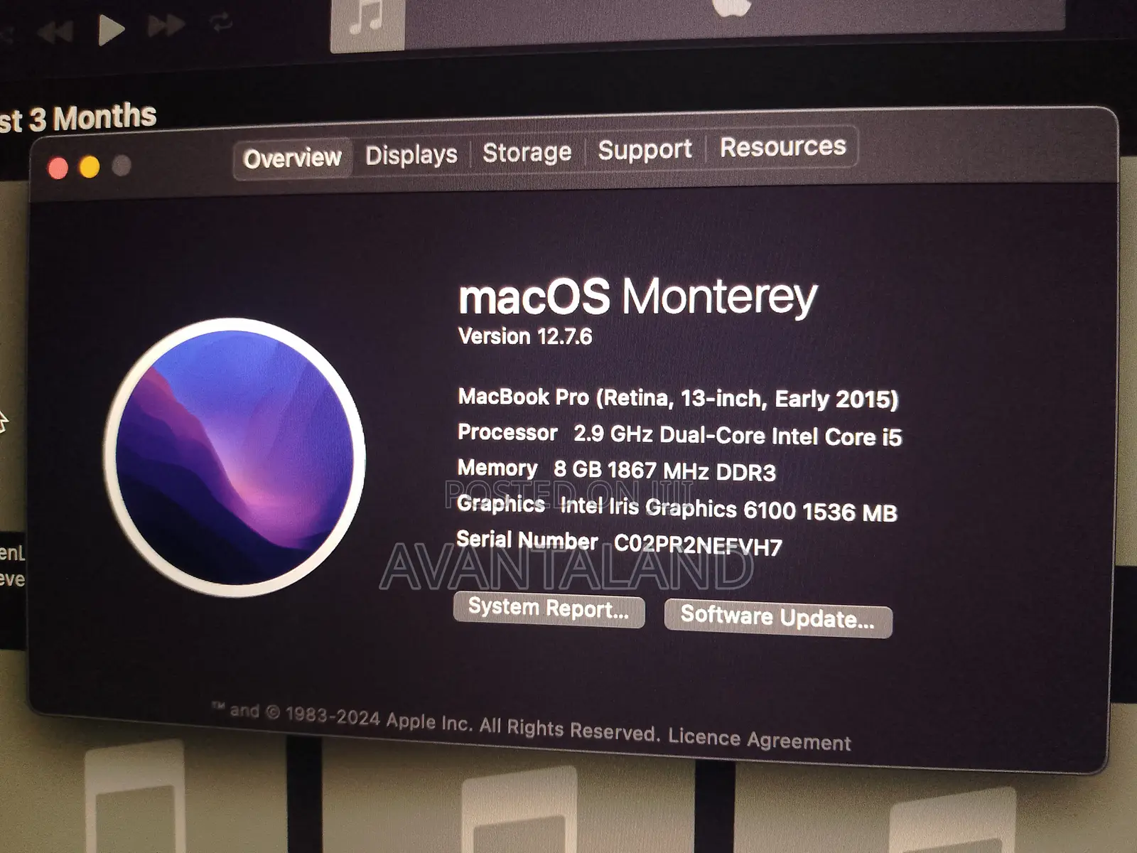 Laptop Apple MacBook 2015 8GB Intel Core i5 SSD 256GB
