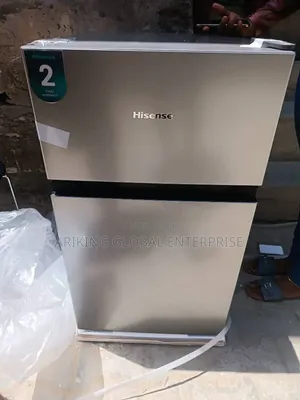 Hisense Ref-120dr Compact Double Door Refrigerator in a Silver Colour.