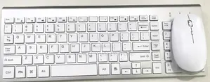 White Wireless Keyboard Mouse Combo