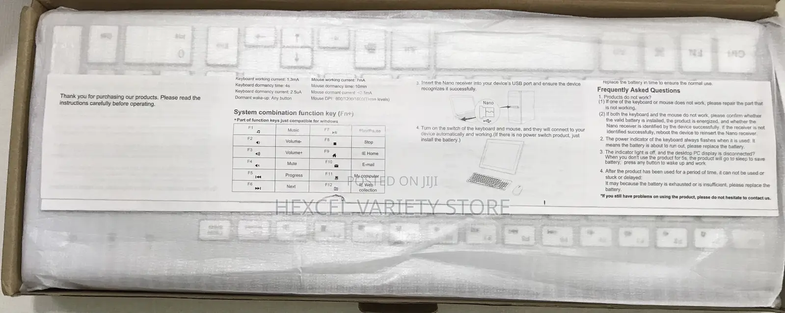 White Wireless Keyboard Mouse Combo