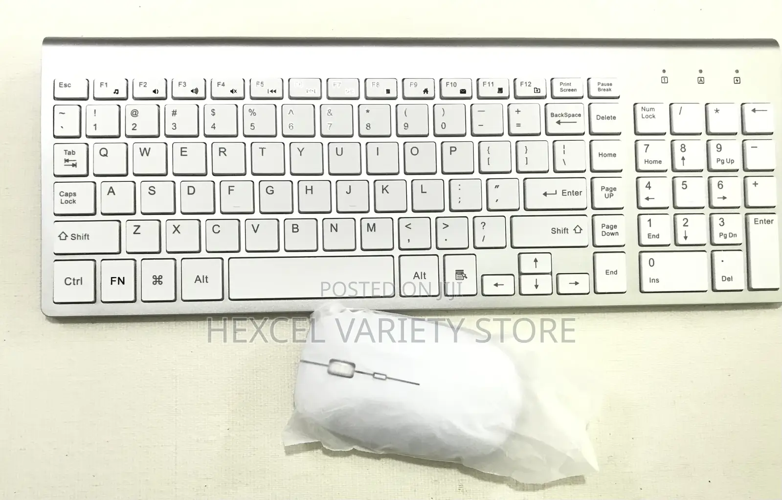 White Wireless Keyboard Mouse Combo