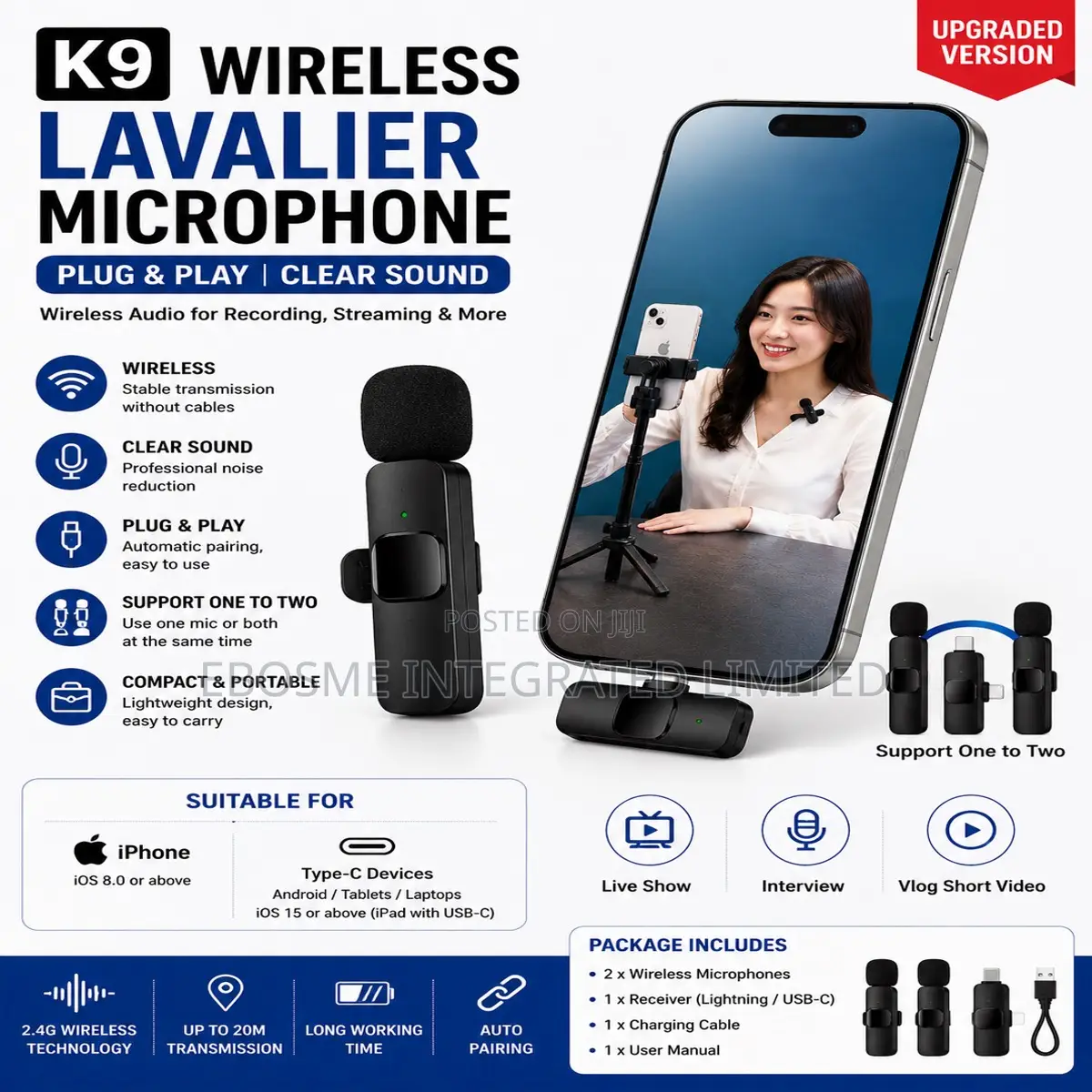 Wireless Lavalier Microphone iPhone