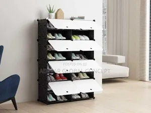 9 Layers (2 Rolls) Dust Proof Plastic Shoe Cabinet With Hook