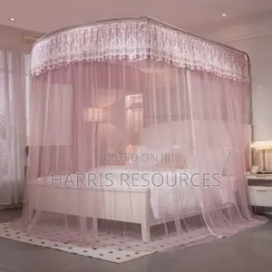 Luxury Pink Princess Style Portable Lace Mosquito Net Folded