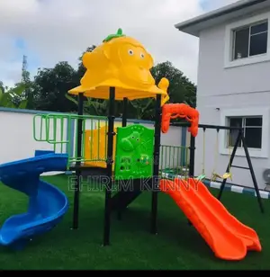 Playground House With Swing, Slide for Kids and Seats for Swings.
