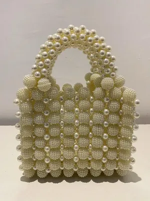 Luxury Handmade Pearl Beaded Bag for Ladies