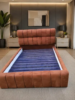 A Modern Upholstered Platform 4x6 Bed Frame/ Luxury Velvet Bed Frame.