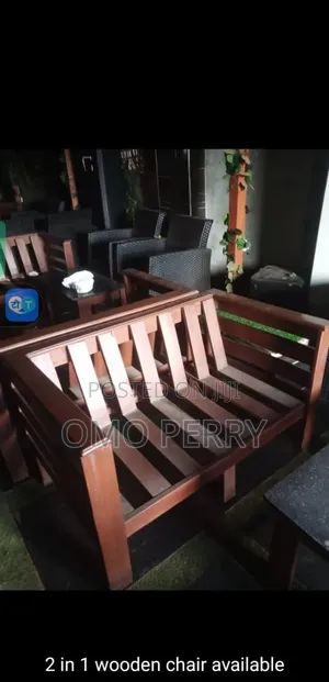 2 in 1 Wooden Chair/Plastic Chair