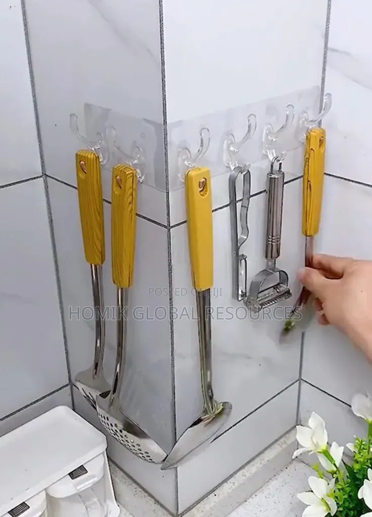6-slots Multipurpose Sticky Silicon Tile Hook/Hanger (Hook 004)