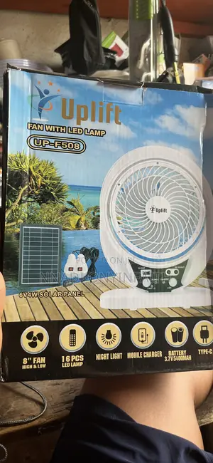 8” Rechargeable and Solar Fan