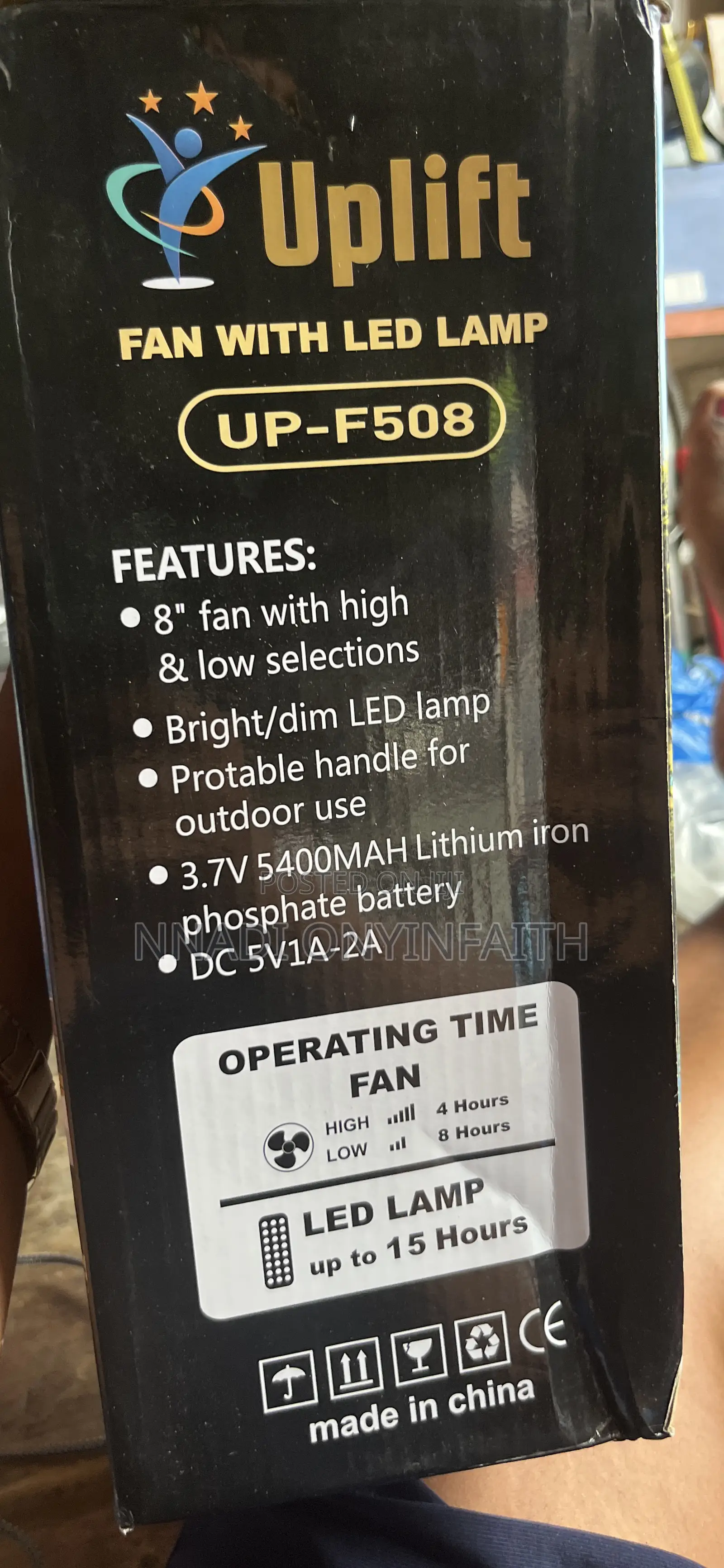 8” Rechargeable and Solar Fan